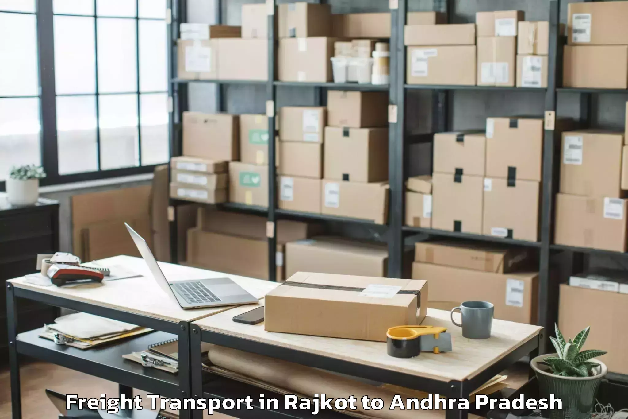 Discover Rajkot to Koduru Freight Transport